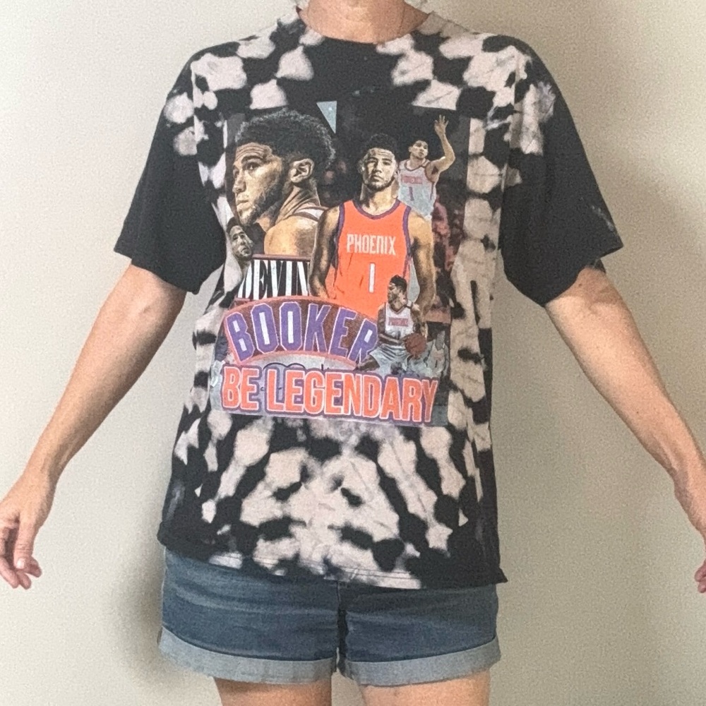 NWT Devin Booker Phoenix Suns Be Legendary NBA bleached dyed unisex shirt Large